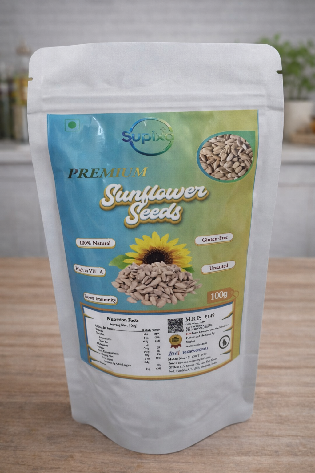 Supixa Premium Raw Sunflower Seeds – Vitamin E Rich | 100g, 200g