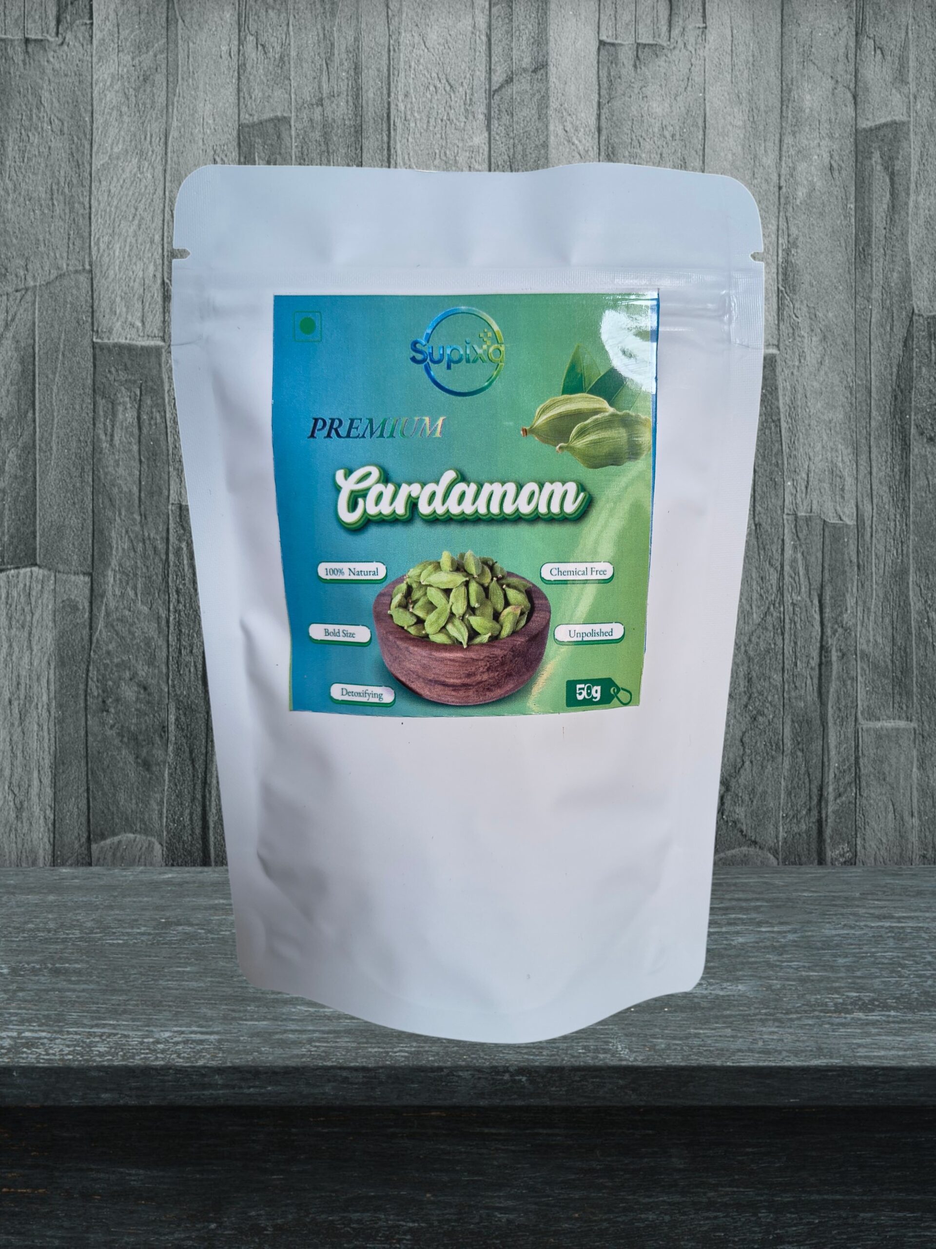 Supixa Premium Green Cardamom (Elaichi) 50g – Bold Pods & Intense Aroma