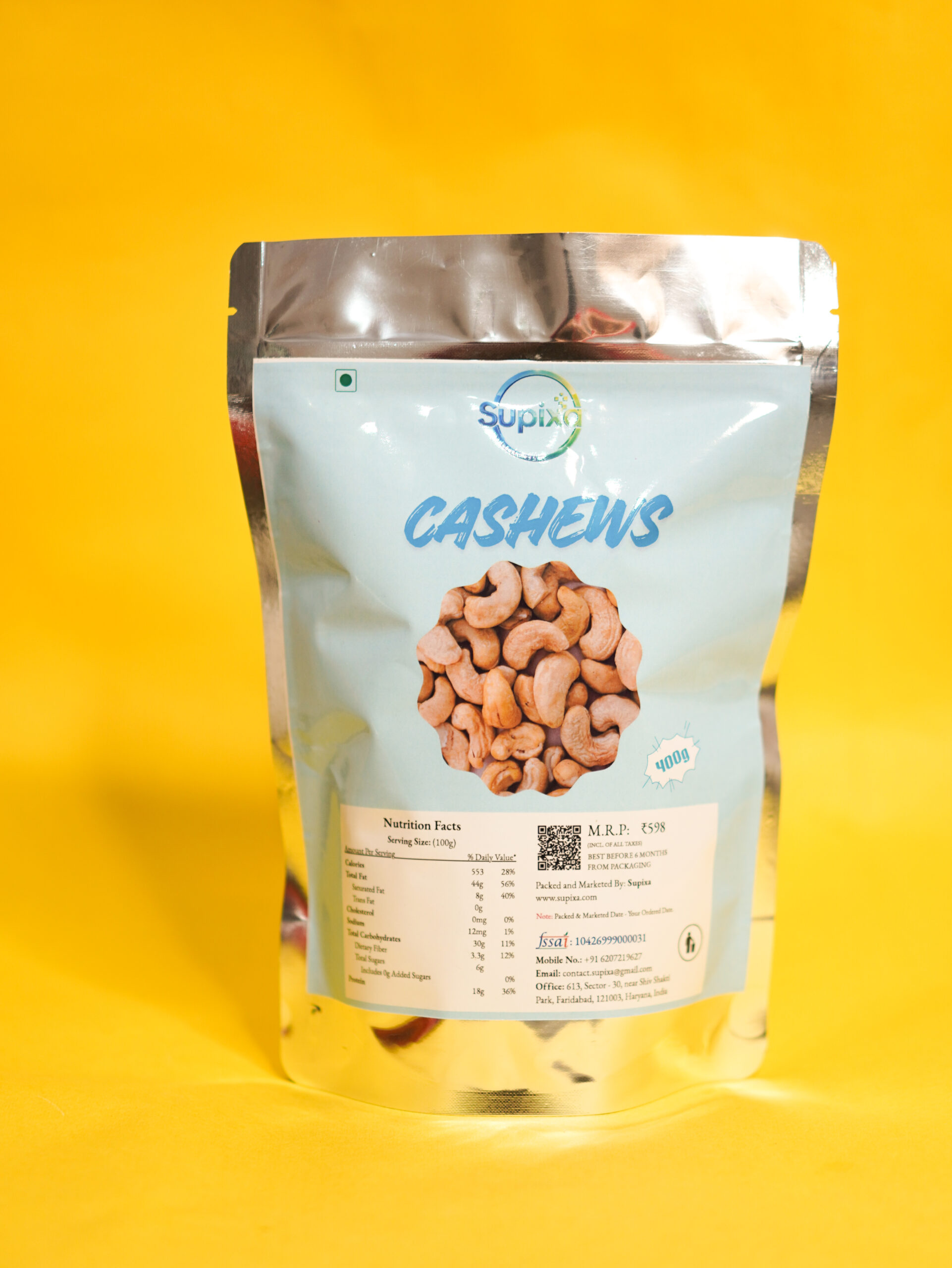 Supixa Cashews (Kaju) – Normal Daily Pack | 200g, 400g
