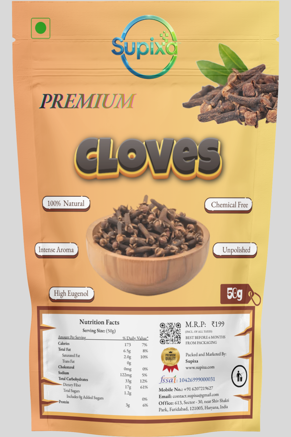 Supixa Premium Cloves (Laung) 50g – Full Head & Highly Aromatic