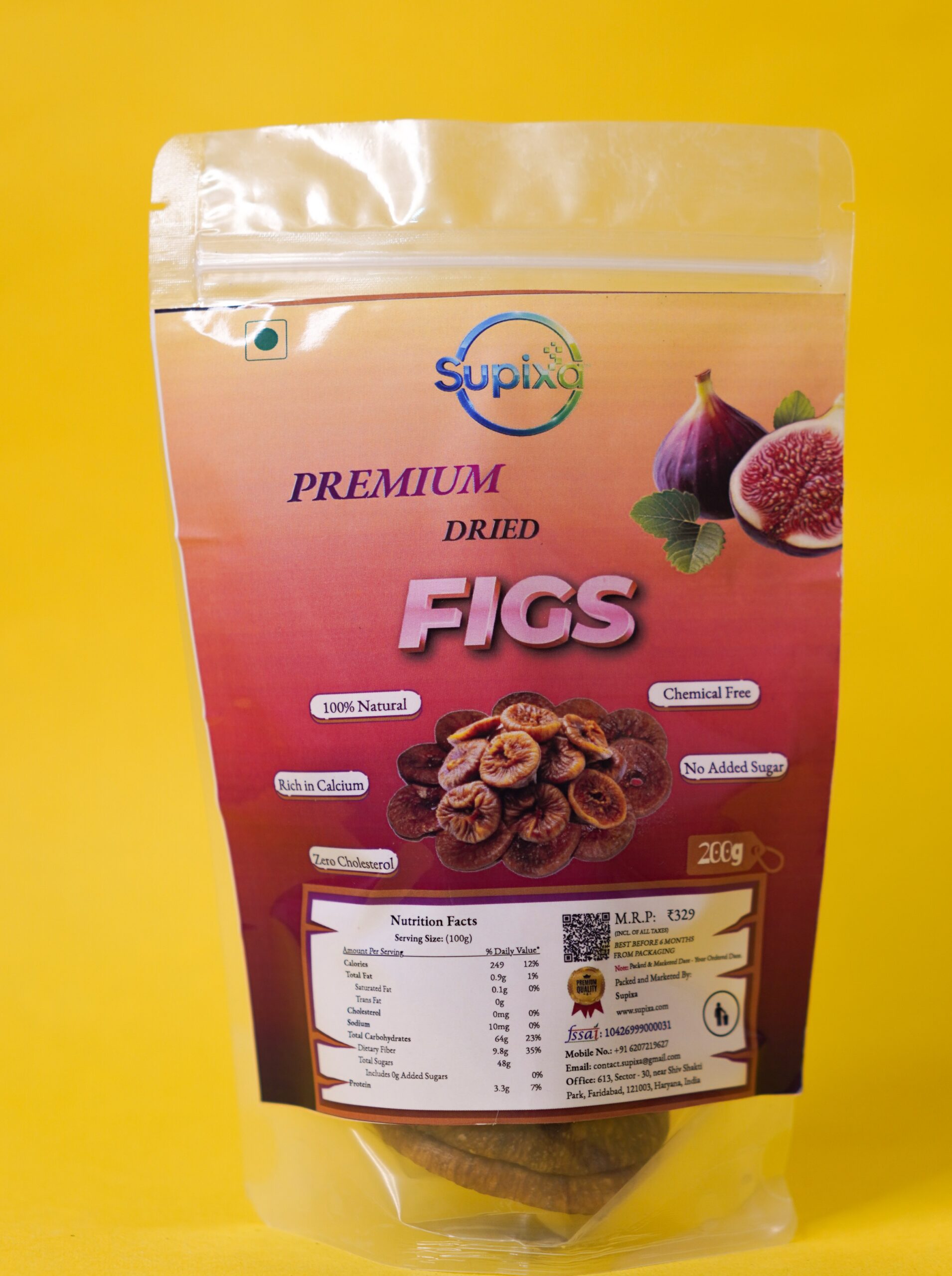 Supixa Premium Dried Figs (Anjeer) – Large & Chewy | 200g, 400g, 800g