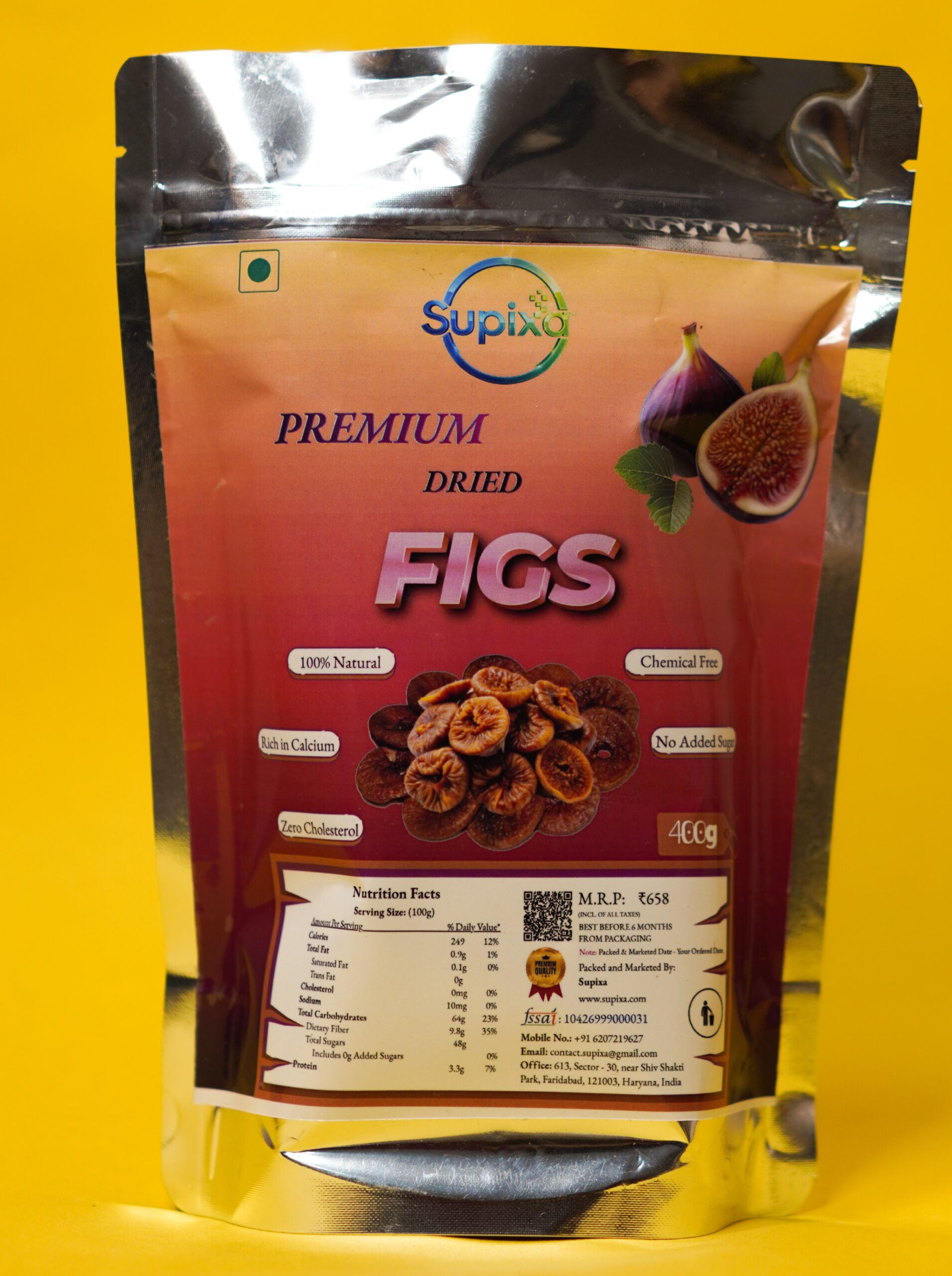 Supixa Premium Dried Figs (Anjeer) – Large & Chewy | 200g, 400g, 800g