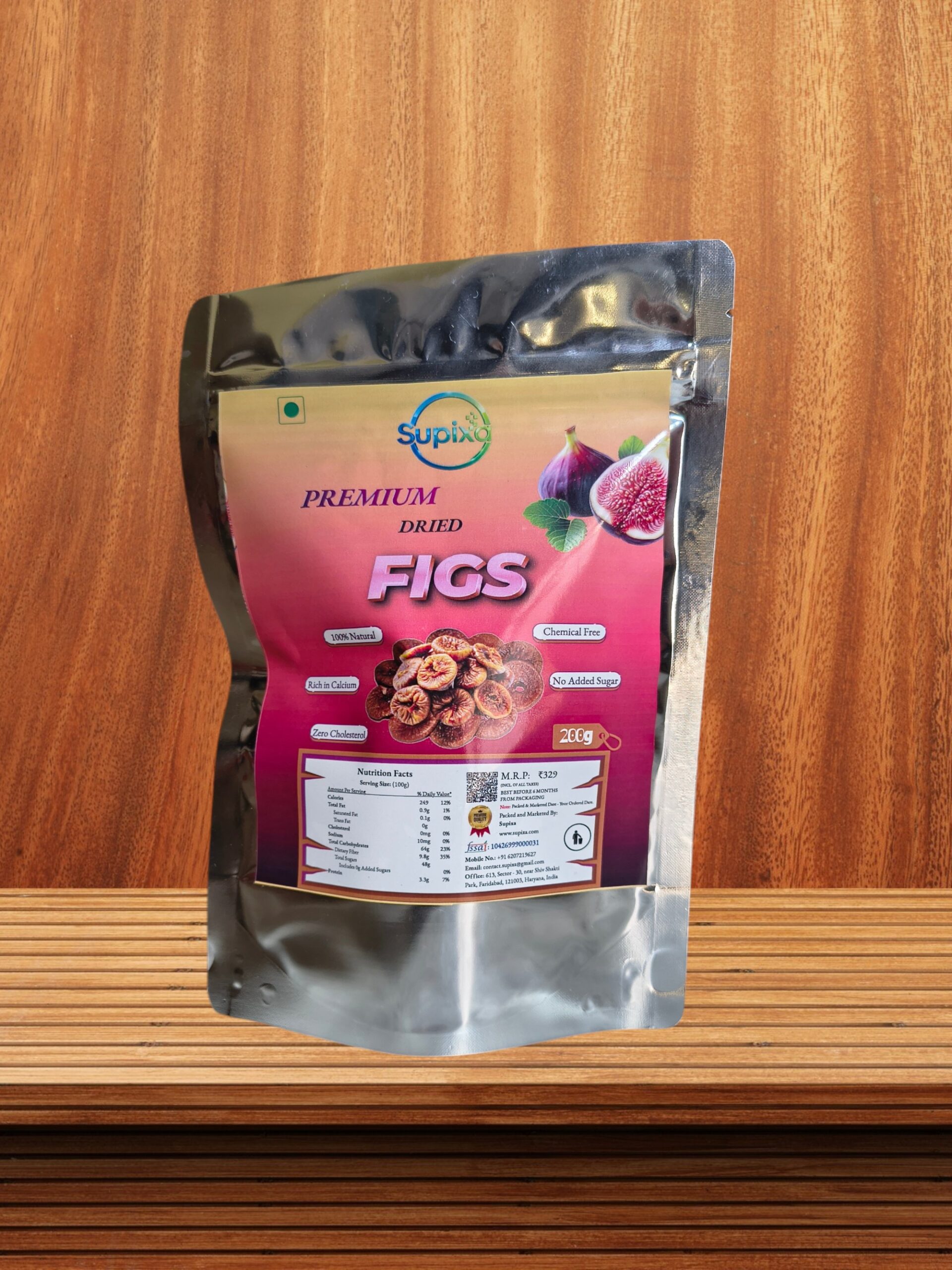 Supixa Premium Dried Figs (Anjeer) – Large & Chewy | 200g, 400g, 800g