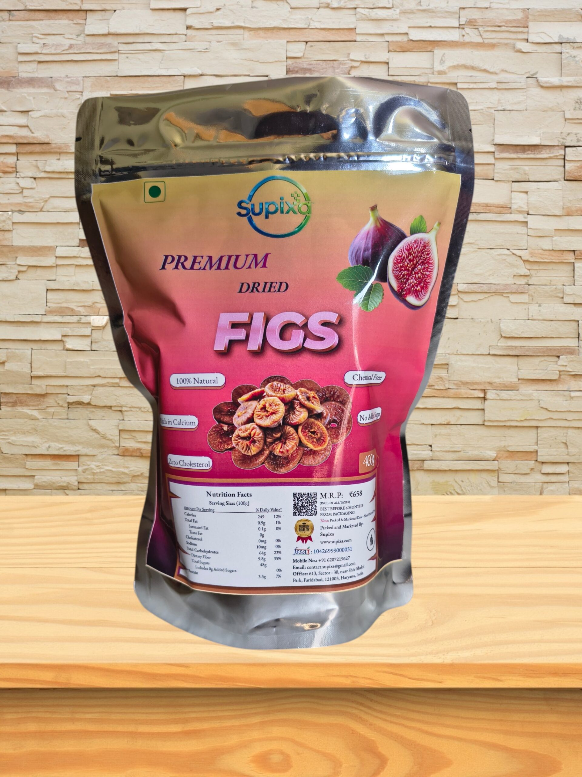 Supixa Premium Dried Figs (Anjeer) – Large & Chewy | 200g, 400g, 800g