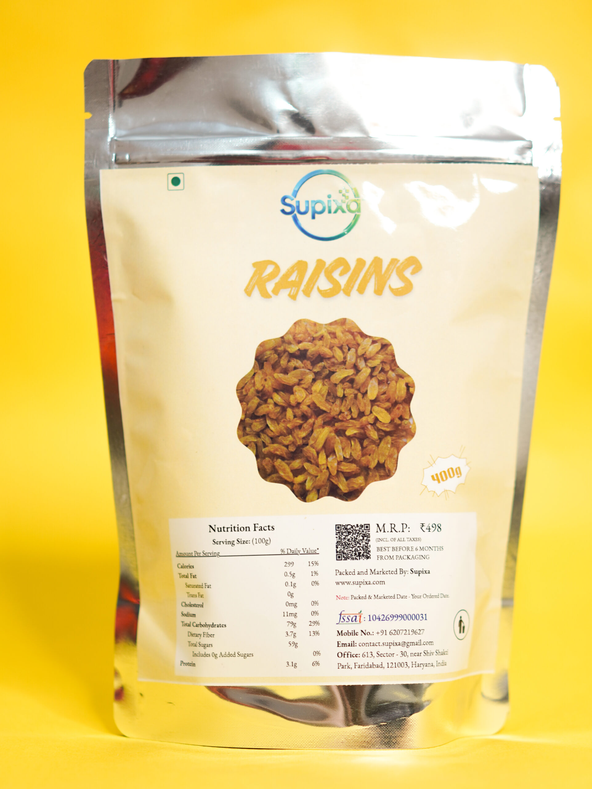 Supixa Raisins (Kishmish) – Sweet & Stemless Daily Pack | 200g, 400g