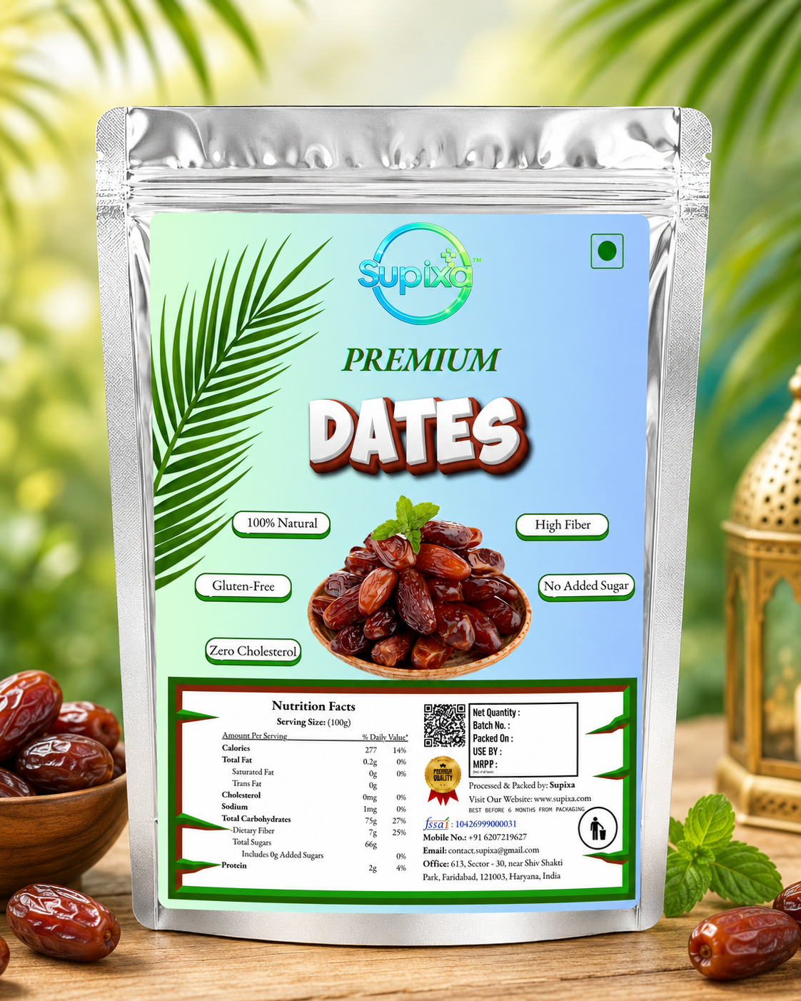 Supixa Premium Dates (Khajoor) – Natural & Fleshy | 200g, 400g, 800g
