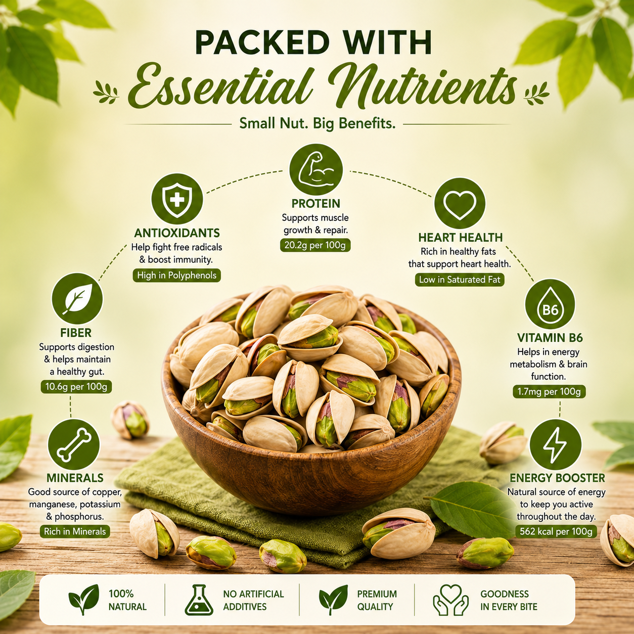 Supixa Premium Raw Pistachios (Pista) – Unroasted & Unsalted | 200g, 400g, 800g
