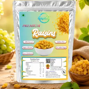 Supixa Premium Raisins (Kishmish) – Sweet, Fleshy & Clean | 200g, 400g, 800g