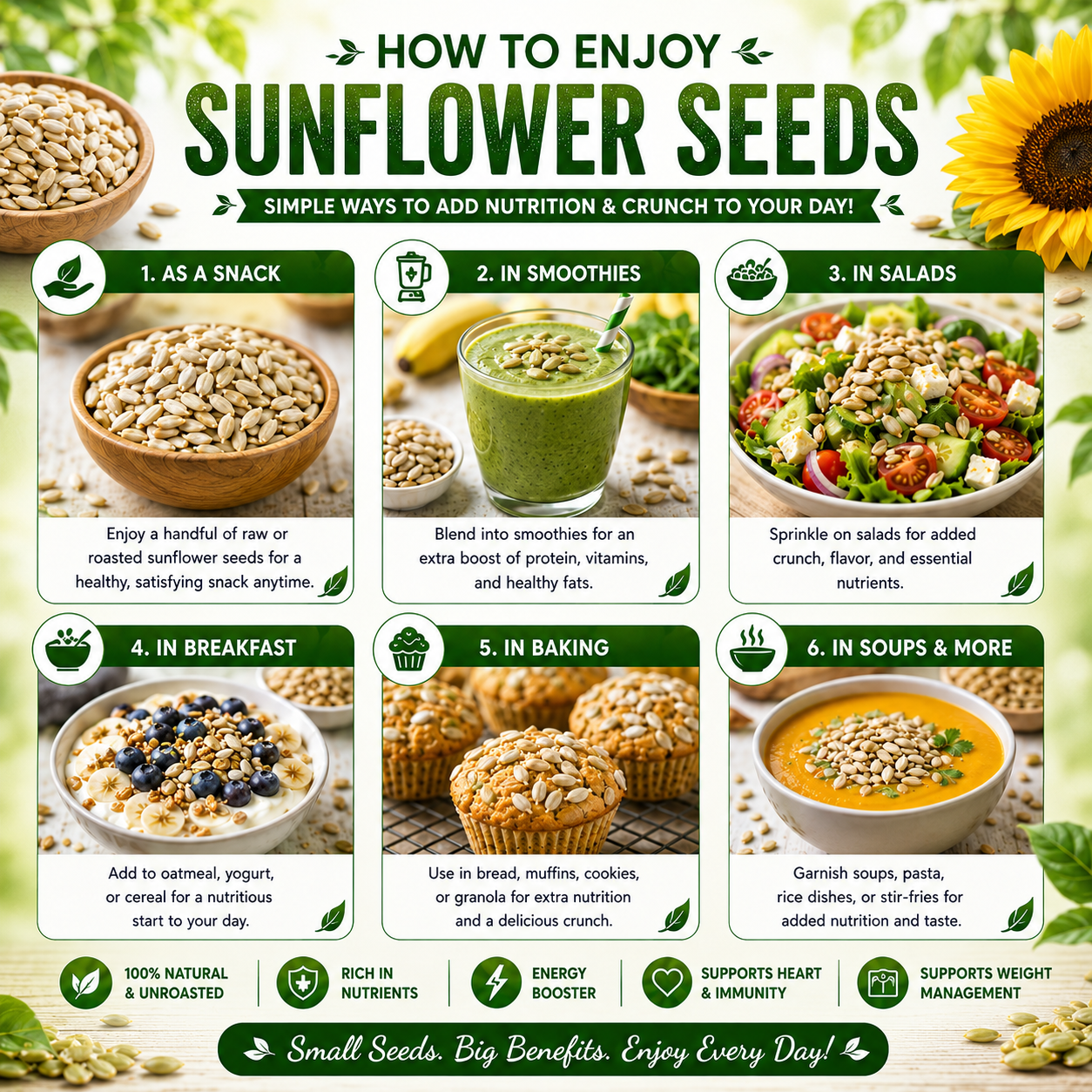Supixa Premium Raw Sunflower Seeds – Vitamin E Rich | 100g, 200g