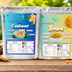 Premium Whole Cashews & Raisins Combo Pack (200g, 400g, 800g) | Supixa