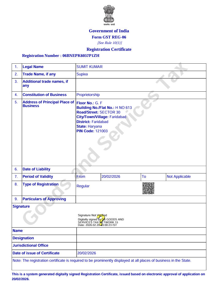 GST Certificate 2